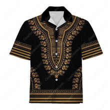 Load image into Gallery viewer, Gold African Dashiki Hawaiian Shirt